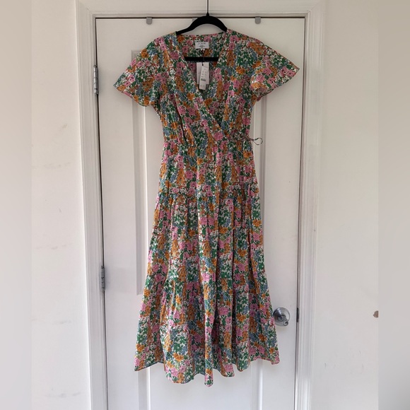 J. Crew Dresses & Skirts - NWT J.CREW Liberty of London Faux Wrap Mini Floral Walk Tiered Dress Size 4